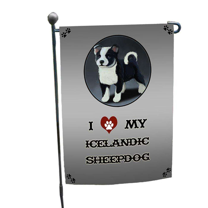 I Love My Icelandic Sheepdog Puppy Dog Garden Flag
