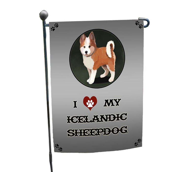 I Love My Icelandic Sheepdog Puppy Dog Garden Flag