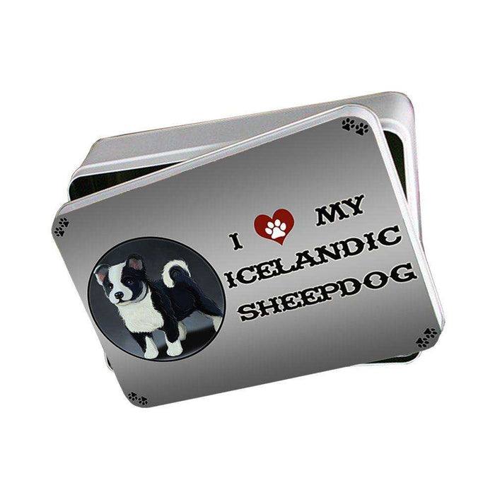 I Love My Icelandic Sheepdog Puppy Dog Photo Storage Tin