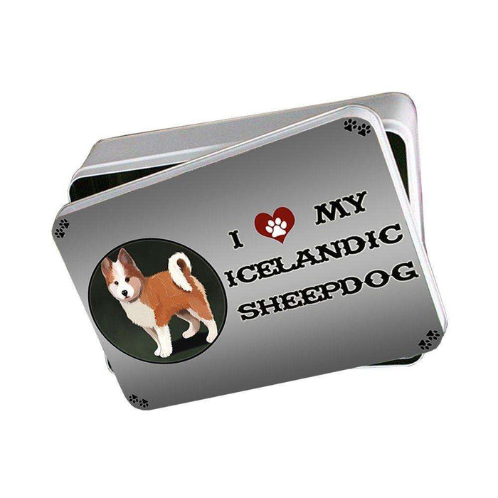 I Love My Icelandic Sheepdog Puppy Dog Photo Storage Tin