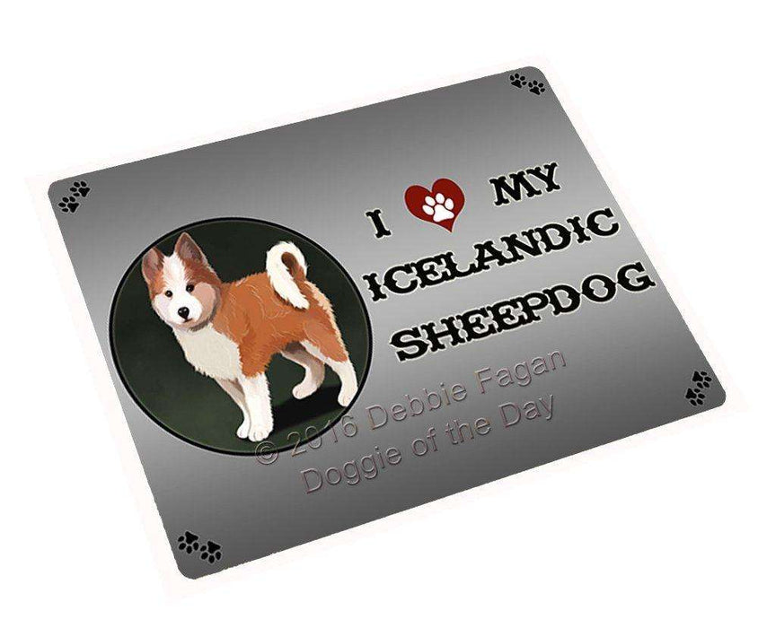 I Love My Icelandic Sheepdog Puppy Dog Tempered Cutting Board