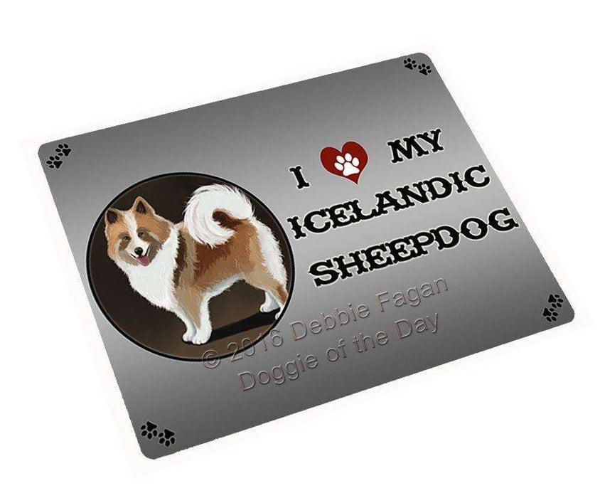 I Love My Icelandic Sheepdog Tempered Cutting Board