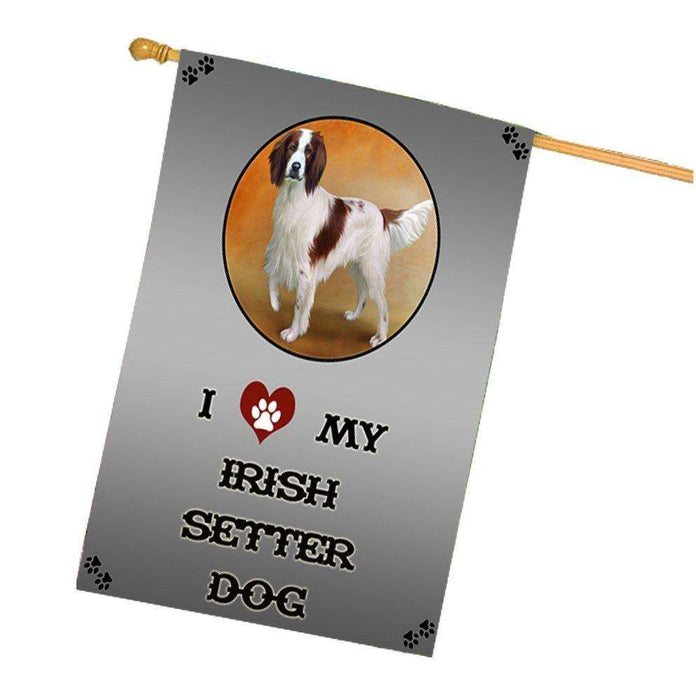 I Love My Irish Setter Dog House Flag