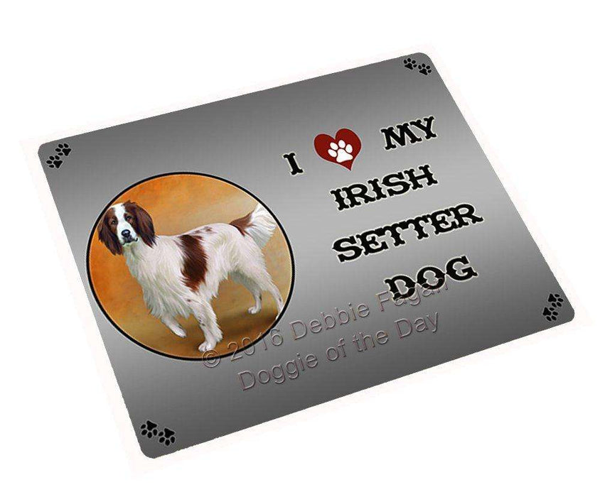 I Love My Irish Setter Dog Tempered Cutting Board