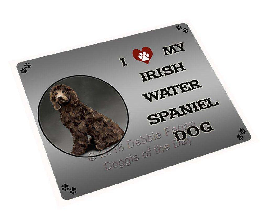 I Love My Irish Water Spaniel Dog Art Portrait Print Woven Throw Sherpa Plush Fleece Blanket