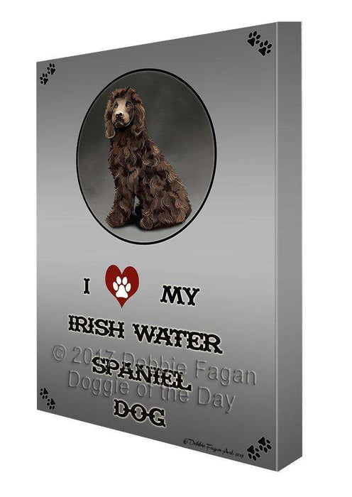 I Love My Irish Water Spaniel Dog Canvas Wall Art D335