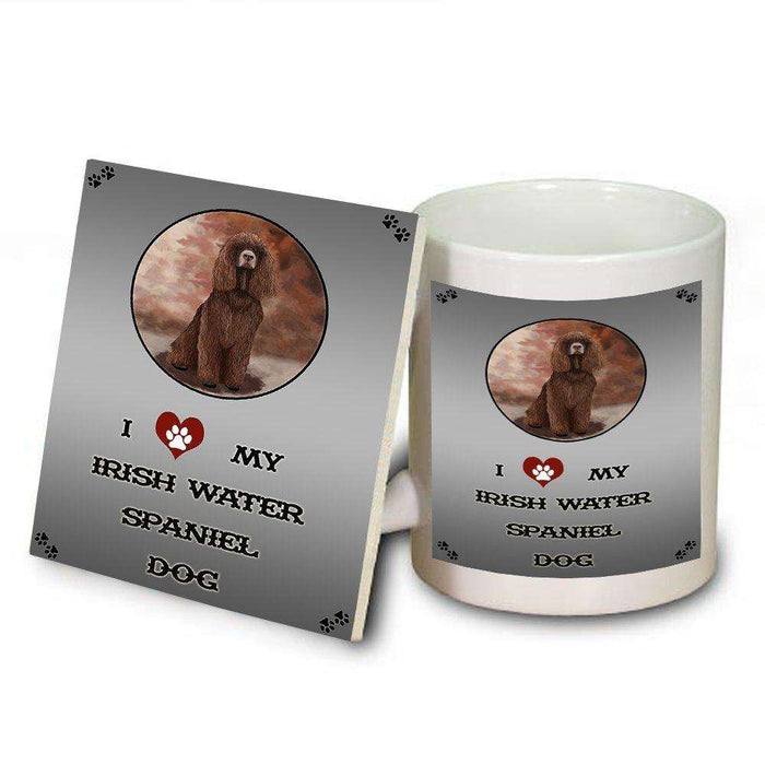 I Love My Irish Water Spaniel Dog Mug and Coaster Set