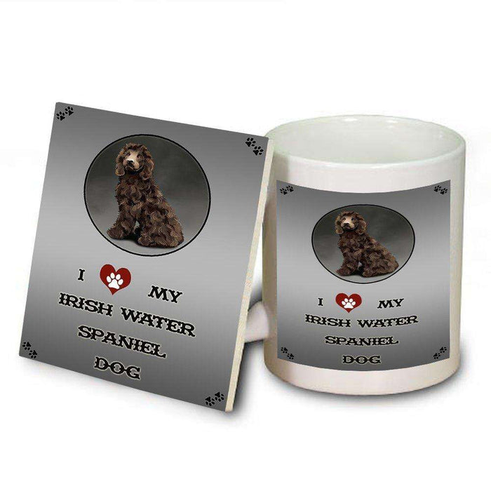 I Love My Irish Water Spaniel Dog Mug and Coaster Set