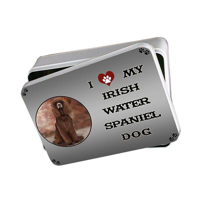 I Love My Irish Water Spaniel Dog Photo Storage Tin