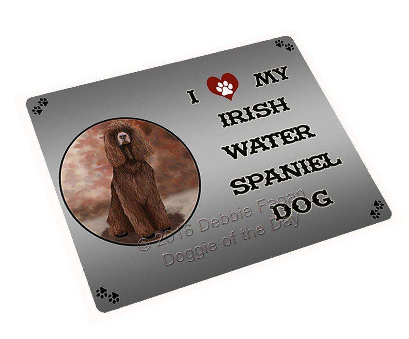 I Love My Irish Water Spaniel Dog Tempered Cutting Board