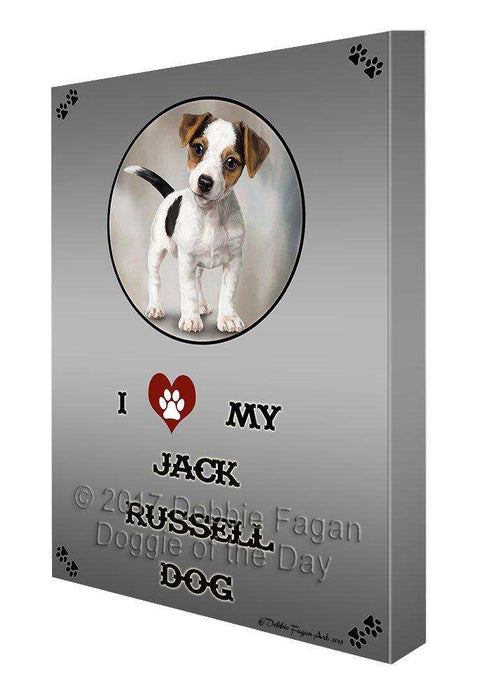 I Love My Jack Russell Dog Canvas Wall Art D336