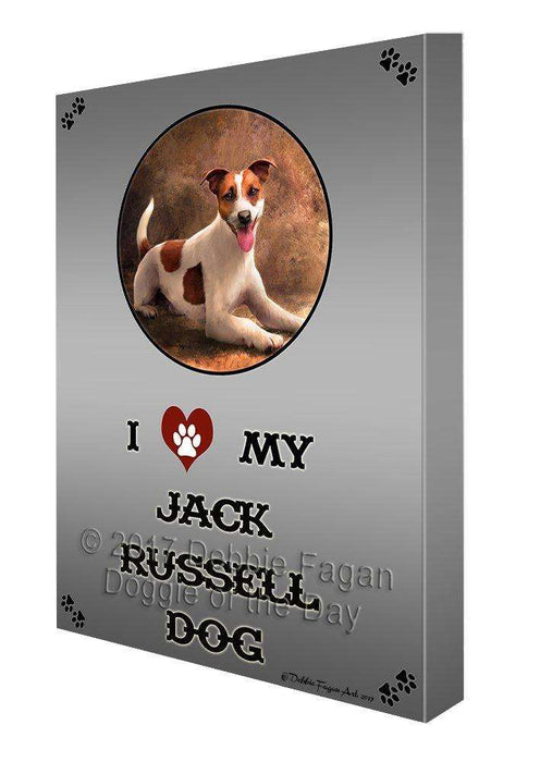 I Love My Jack Russell Dog Canvas Wall Art D337
