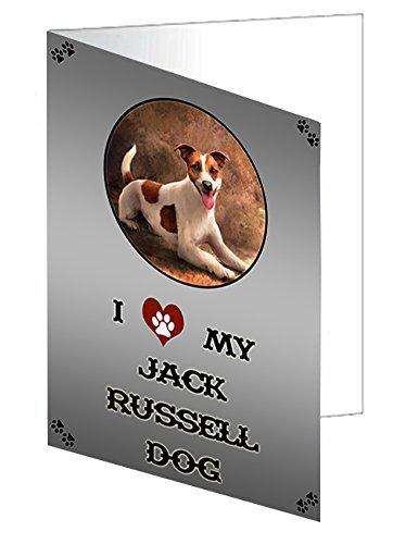 I love My Jack Russell Dog Handmade Artwork Assorted Pets Greeting Cards and Note Cards with Envelopes for All Occasions and Holiday Seasons
