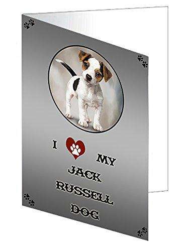 I love My Jack Russell Dog Handmade Artwork Assorted Pets Greeting Cards and Note Cards with Envelopes for All Occasions and Holiday Seasons