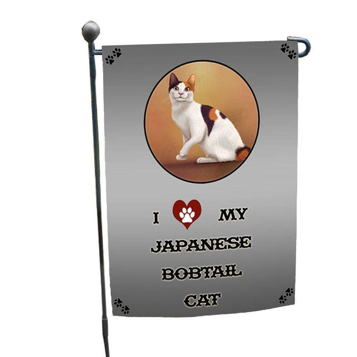 I Love My Japanese Bobtail Cat Garden Flag