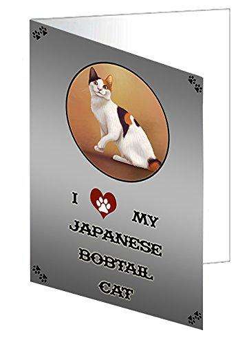 I love My Japanese Bobtail Cat Handmade Artwork Assorted Pets Greeting Cards and Note Cards with Envelopes for All Occasions and Holiday Seasons