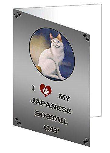I love My Japanese Bobtail Cat Handmade Artwork Assorted Pets Greeting Cards and Note Cards with Envelopes for All Occasions and Holiday Seasons