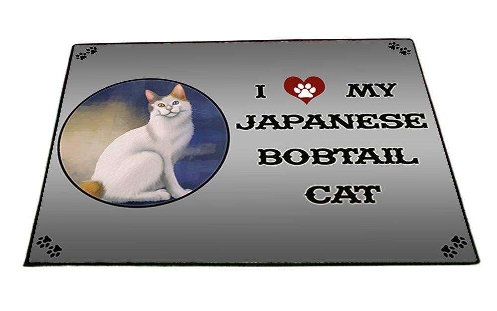 I Love My Japanese Bobtail Cat Indoor/Outdoor Floormat