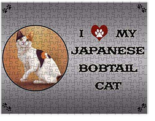 I Love My Japanese Bobtail Cat Puzzle with Photo Tin