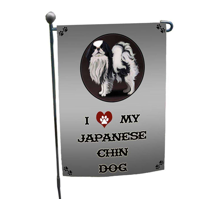 I Love My Japanese Chin Dog Garden Flag