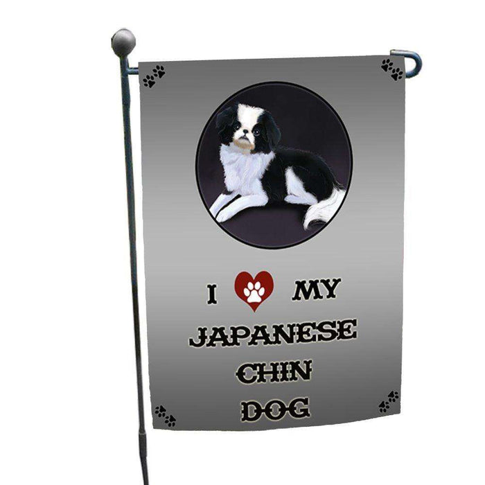 I Love My Japanese Chin Dog Garden Flag