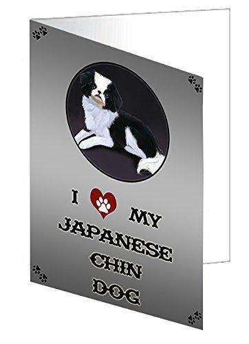 I love My Japanese Chin Dog Handmade Artwork Assorted Pets Greeting Cards and Note Cards with Envelopes for All Occasions and Holiday Seasons