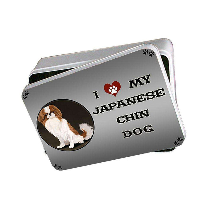I Love My Japanese Chin Dog Photo Storage Tin