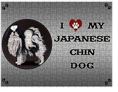 I Love My Japanese Chin Dog Puzzle with Photo Tin