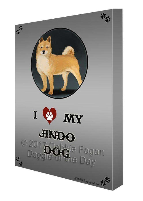 I Love My Jindo Dog Canvas Wall Art D343