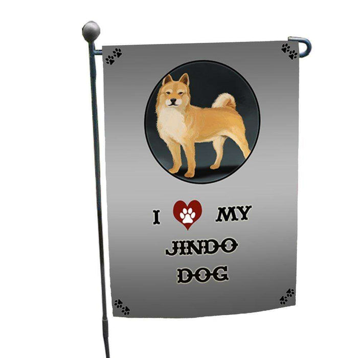 I Love My Jindo Dog Garden Flag