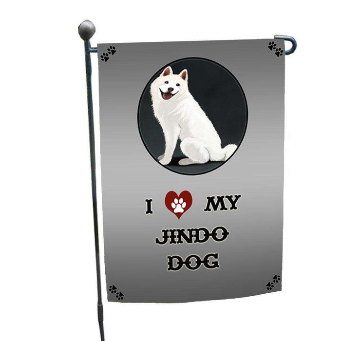 I Love My Jindo Dog Garden Flag