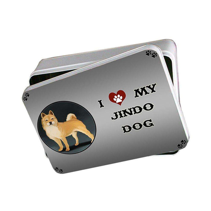 I Love My Jindo Dog Photo Storage Tin