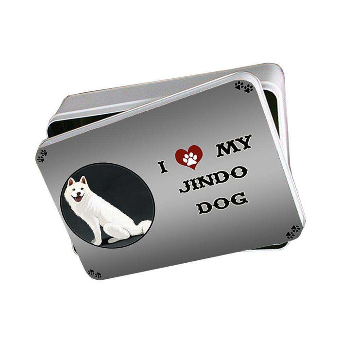 I Love My Jindo Dog Photo Storage Tin