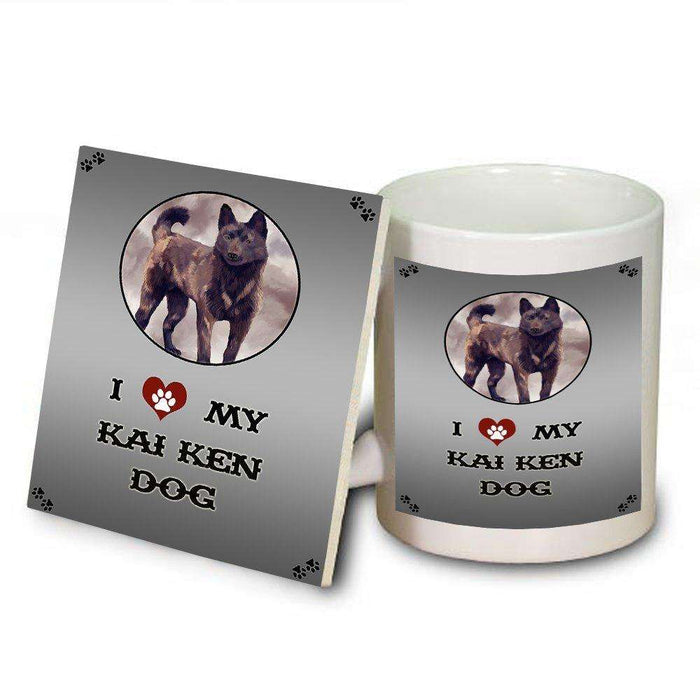 I Love My Kai Ken Dog Mug and Coaster Set