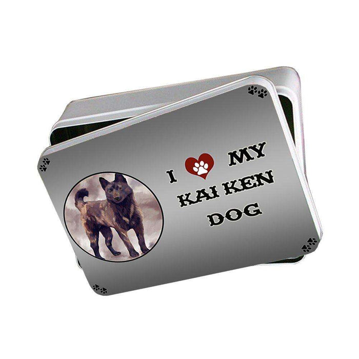 I Love My Kai Ken Dog Photo Storage Tin