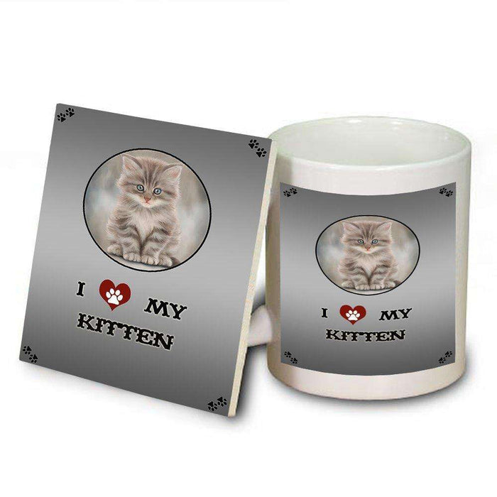 I Love My Kitten Cat Mug and Coaster Set