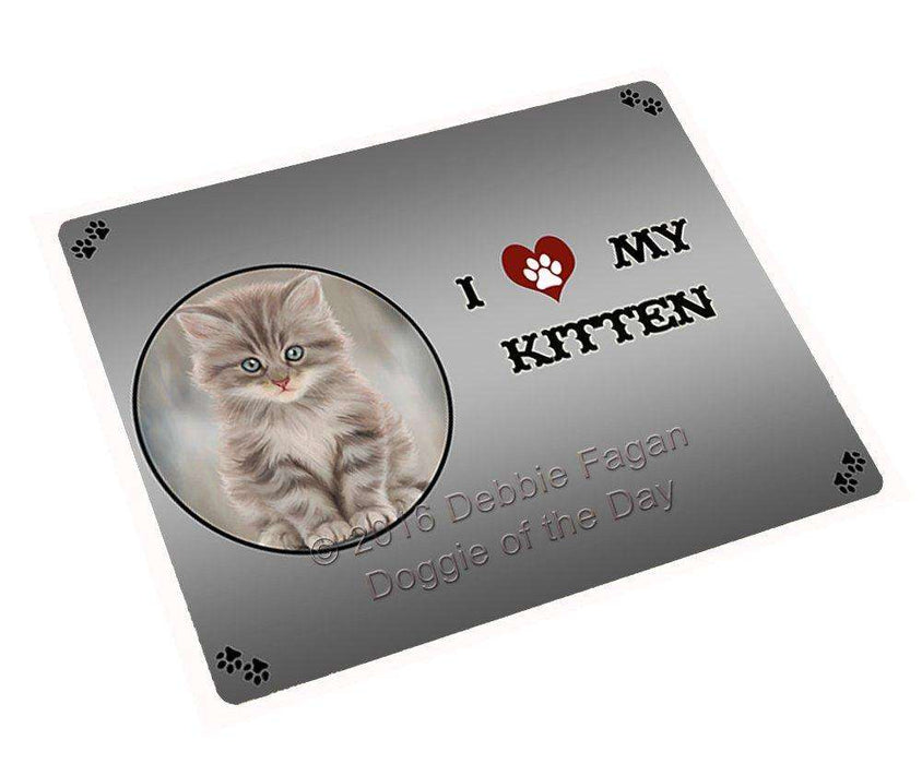 I Love My Kitten Cat Tempered Cutting Board