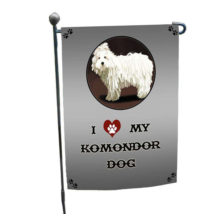 I Love My Komondor Dog Garden Flag