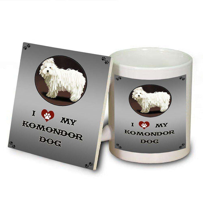 I Love My Komondor Dog Mug and Coaster Set