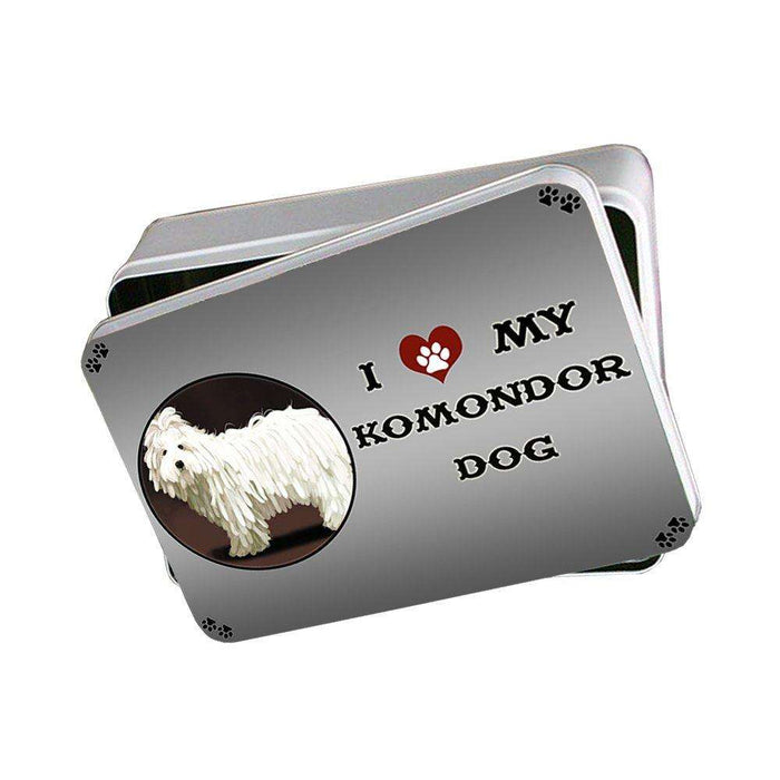 I Love My Komondor Dog Photo Storage Tin