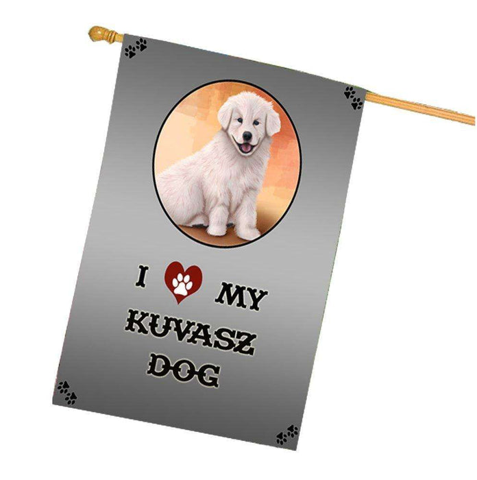 I Love My Kuvasz Dog House Flag