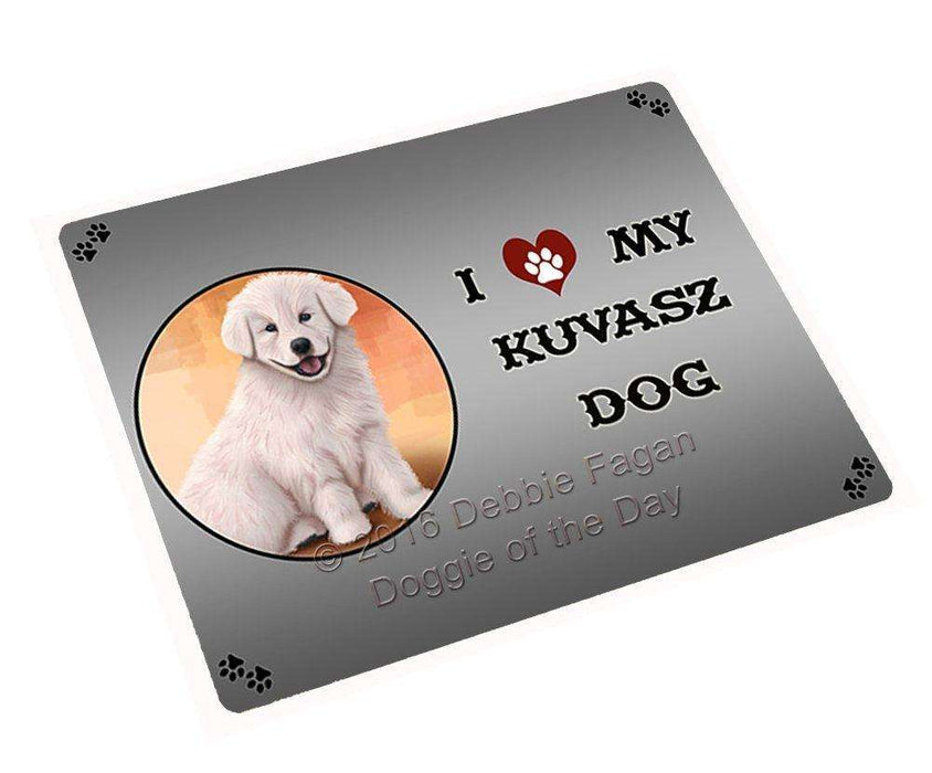 I Love My Kuvasz Dog Tempered Cutting Board
