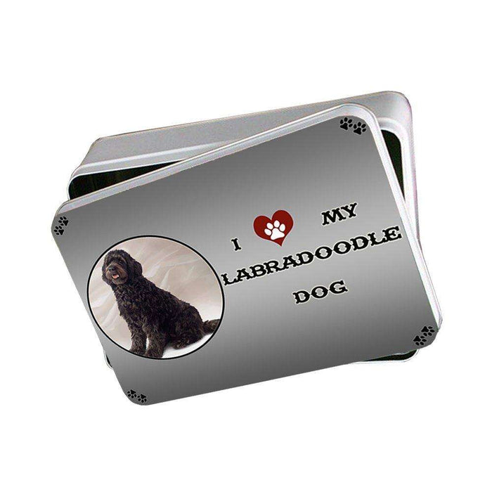 I Love My Labradoodle Brown Dog Photo Storage Tin