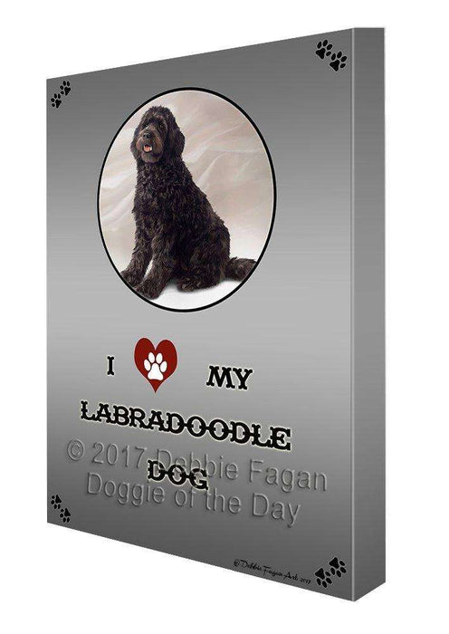 I Love My Labradoodle Dog Canvas Wall Art D350