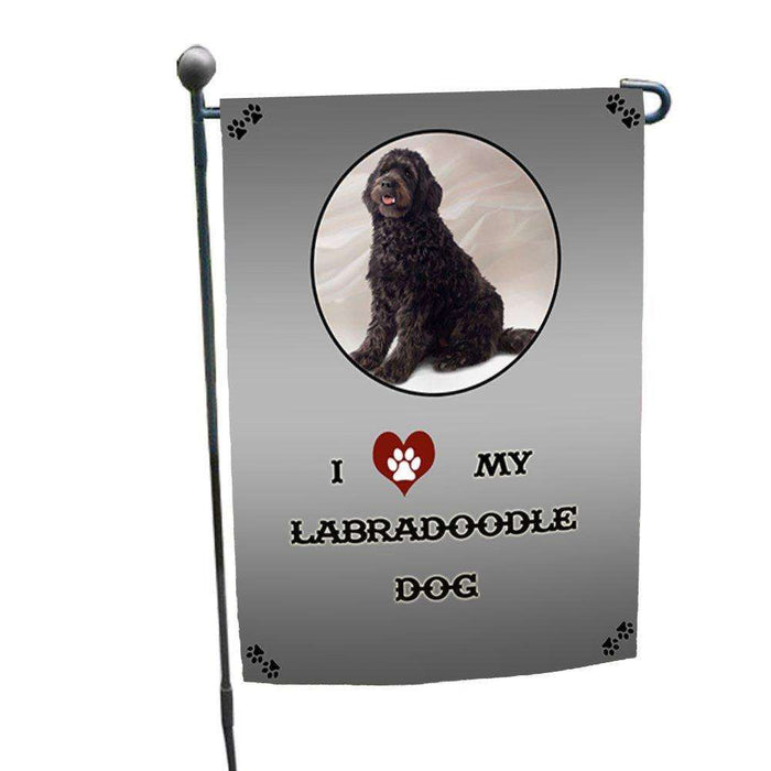 I Love My Labradoodle Dog Garden Flag