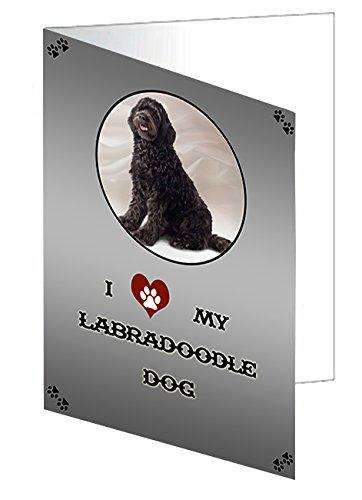 I love My Labradoodle Dog Handmade Artwork Assorted Pets Greeting Cards and Note Cards with Envelopes for All Occasions and Holiday Seasons