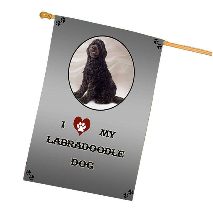 I Love My Labradoodle Dog House Flag