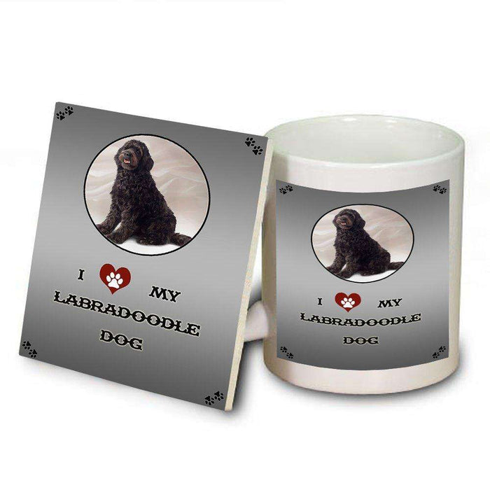 I Love My Labradoodle Dog Mug and Coaster Set