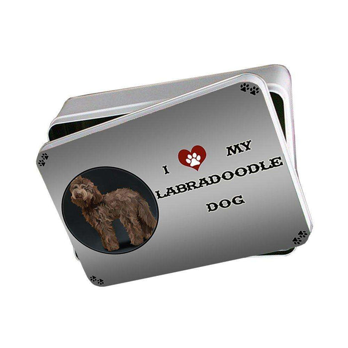 I Love My Labradoodle Dog Photo Storage Tin