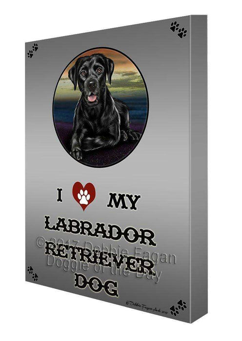 I Love My Labrador Retriever Dog Canvas Wall Art D354